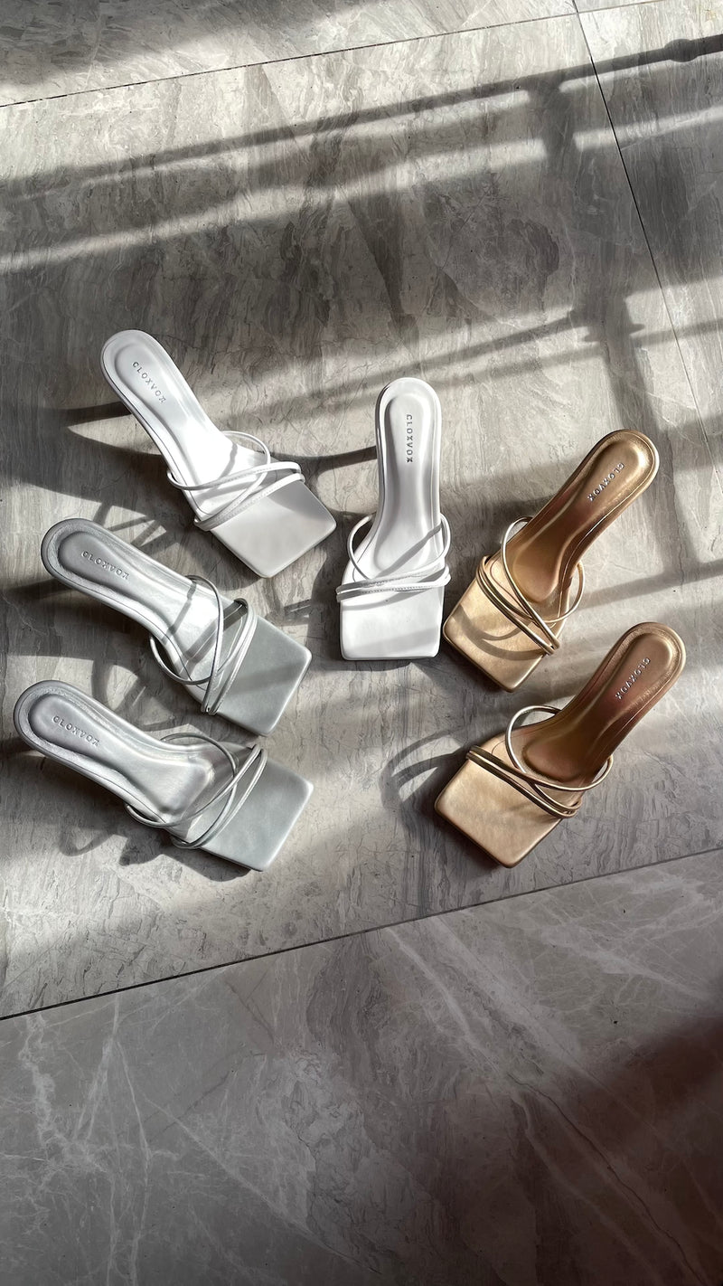 Amalfi Heels | Silver