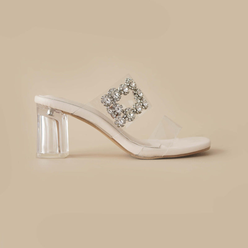Dalia Clear Heels | Ivory