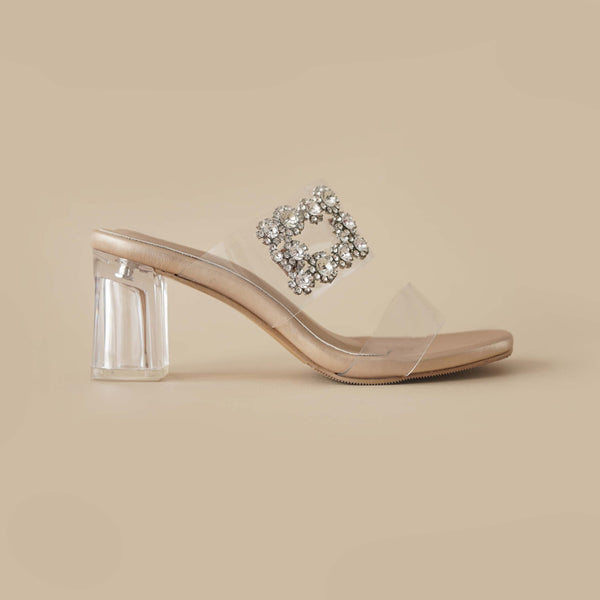 Dalia Clear Heels | Gold