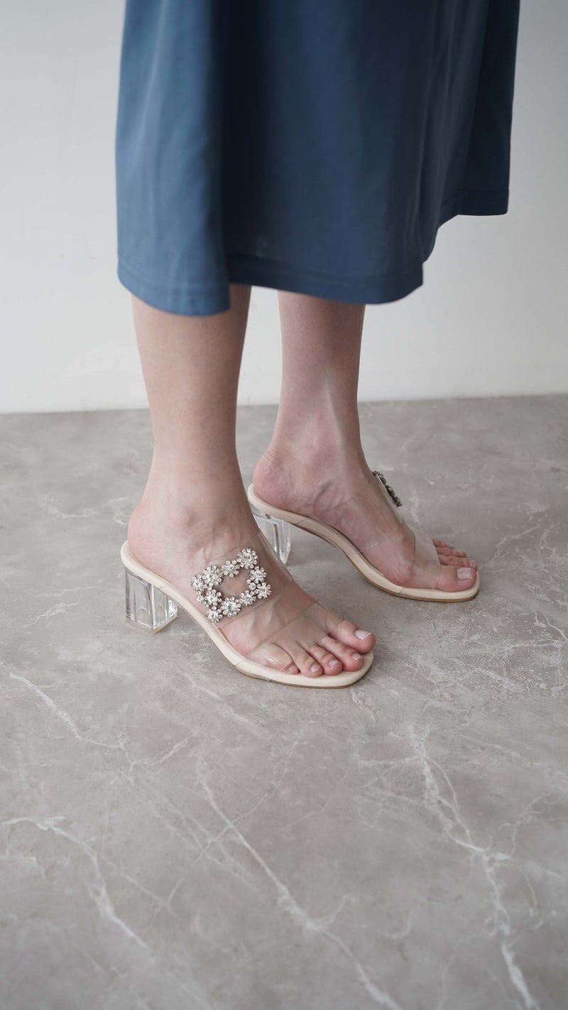 Dalia Clear Heels | Ivory